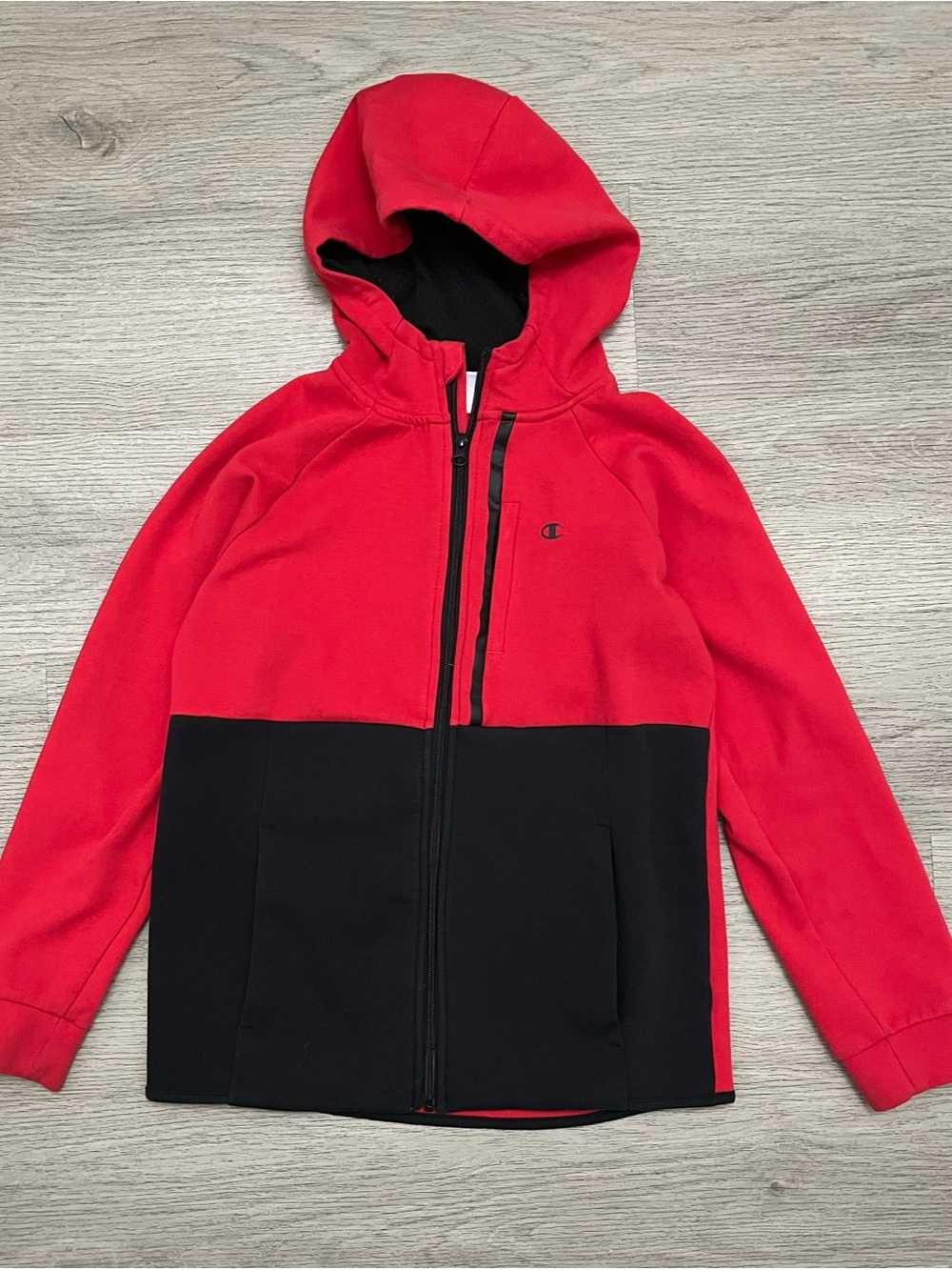 Champion Kids' Red & Black Hooded Zip Jacket L (14/16)
